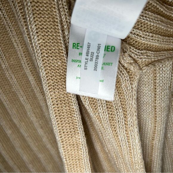 J. Crew neutral relaxed cotton linen blend collared sweater women’s size L XL - Picture 12 of 13